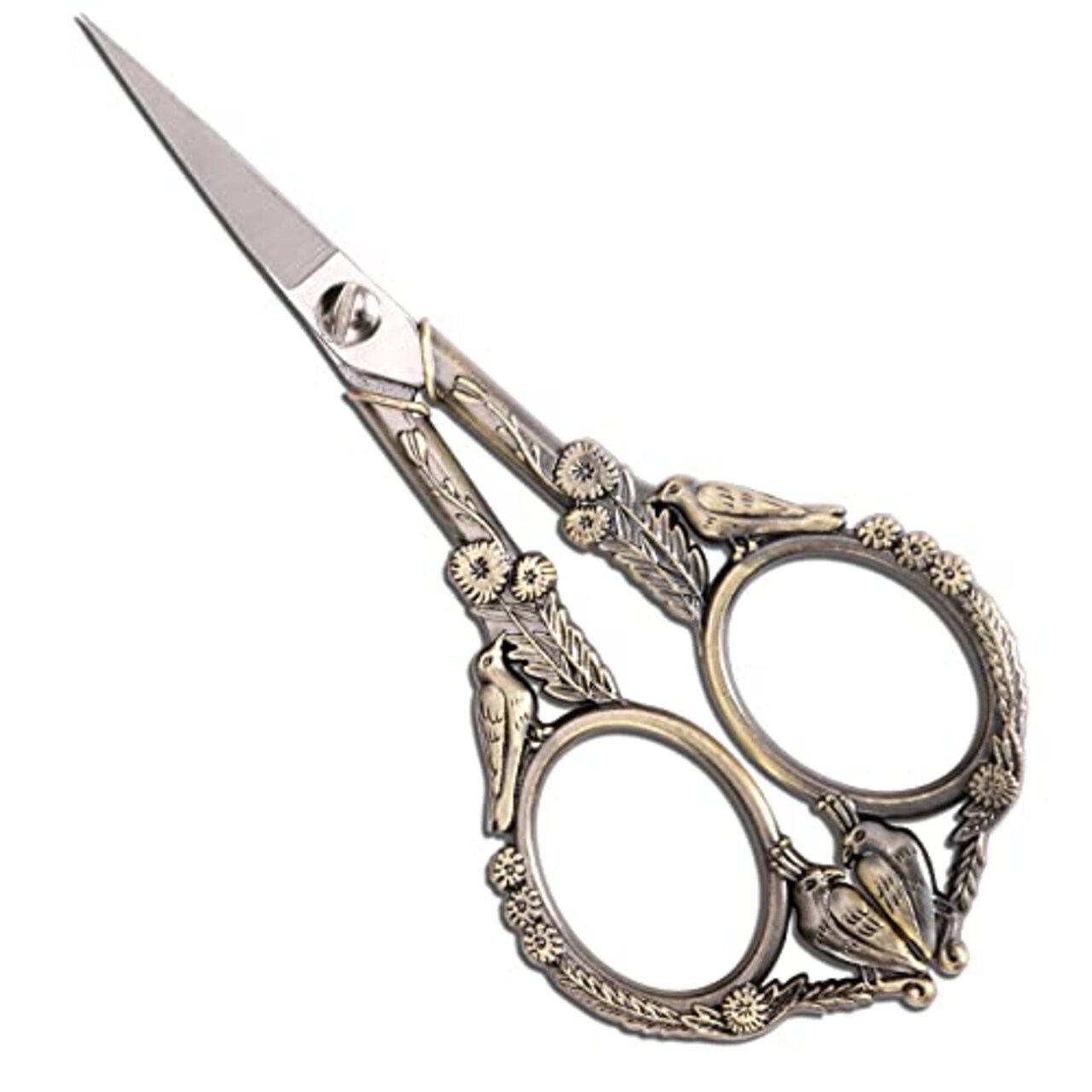 YOUGUOM Embroidery Scissors, Small Sharp Pointed Sewing Scissors for Craft  Cross Stitch Needlework Artwork Knitting Thread Yarn Detail Cutting Tools,  4.6in Little Bronze Bird Scissor